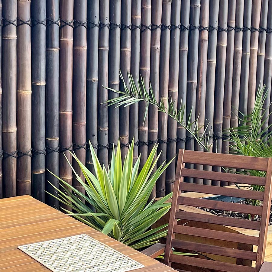 Dark Java Bamboo Half Round Fence Screen