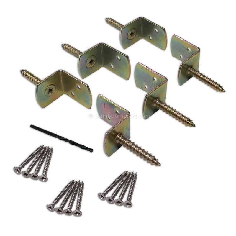 Fence Support L Brackets Yellow Zinc Plated - 6 pcs