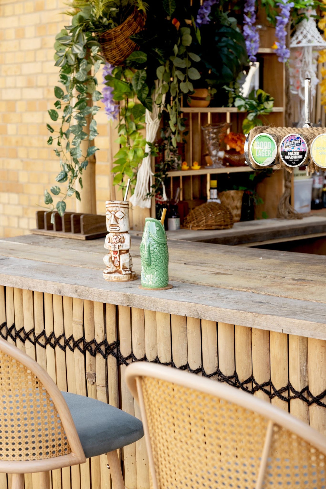 Natural Bamboo Slat Fence Panel
