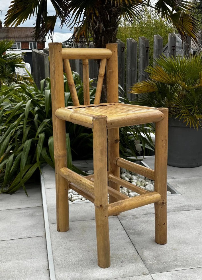 Handcrafted Natural Bamboo Tiki Bar Stool/Chair