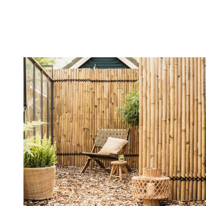 Natural Bamboo Slat Fence Panel