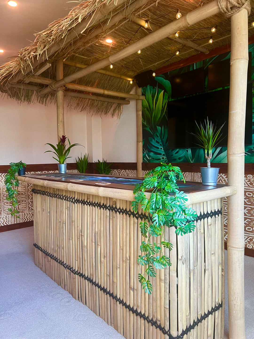 Natural Bamboo Slat Fence Panel