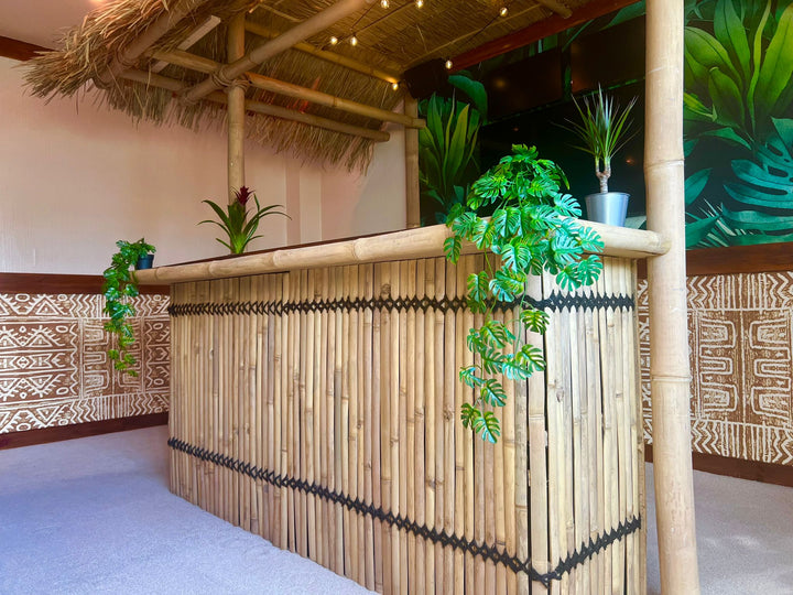Natural Bamboo Slat Fence Panel