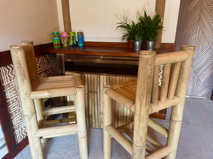 Handcrafted Natural Bamboo Tiki Bar Stool/Chair