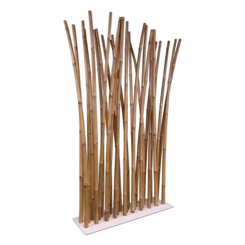 Bamboo Room Divider on White Base Plate 100 x 200 cm