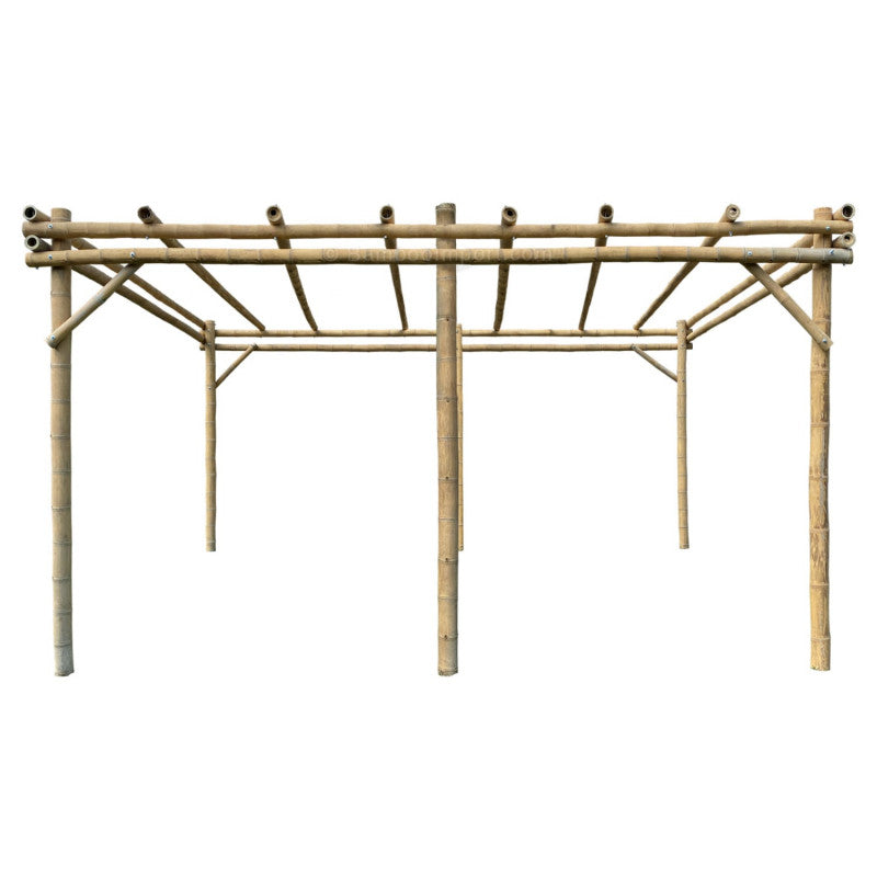 bambus lounge set Bambus Lounge-Set Novi - Natur - graue Kissen