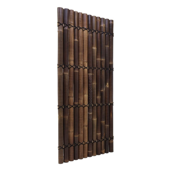 Half Round Black Bamboo Fence Screen
