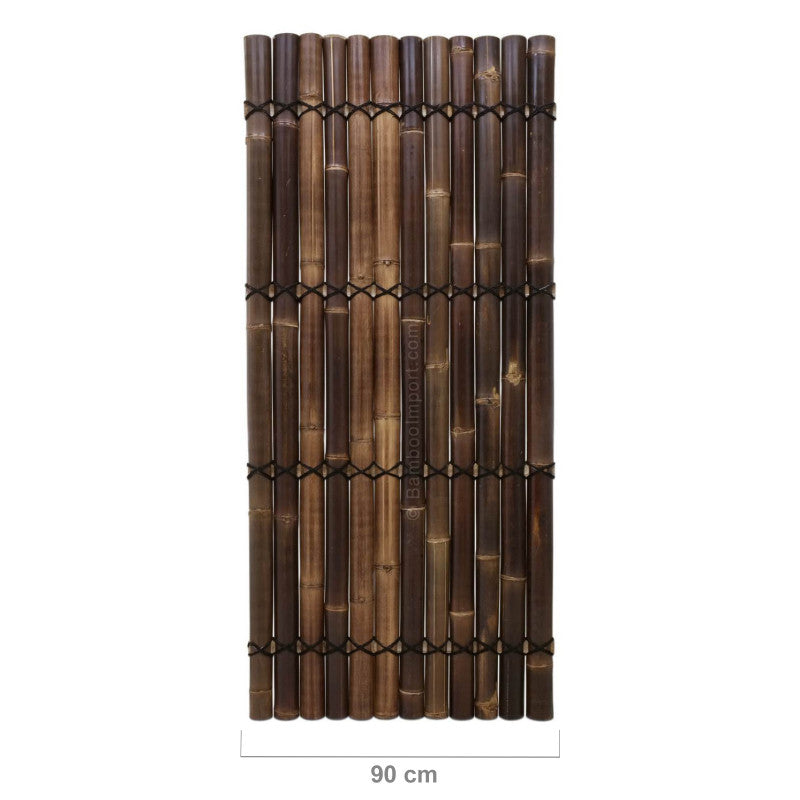 Half Round Black Bamboo Fence Screen