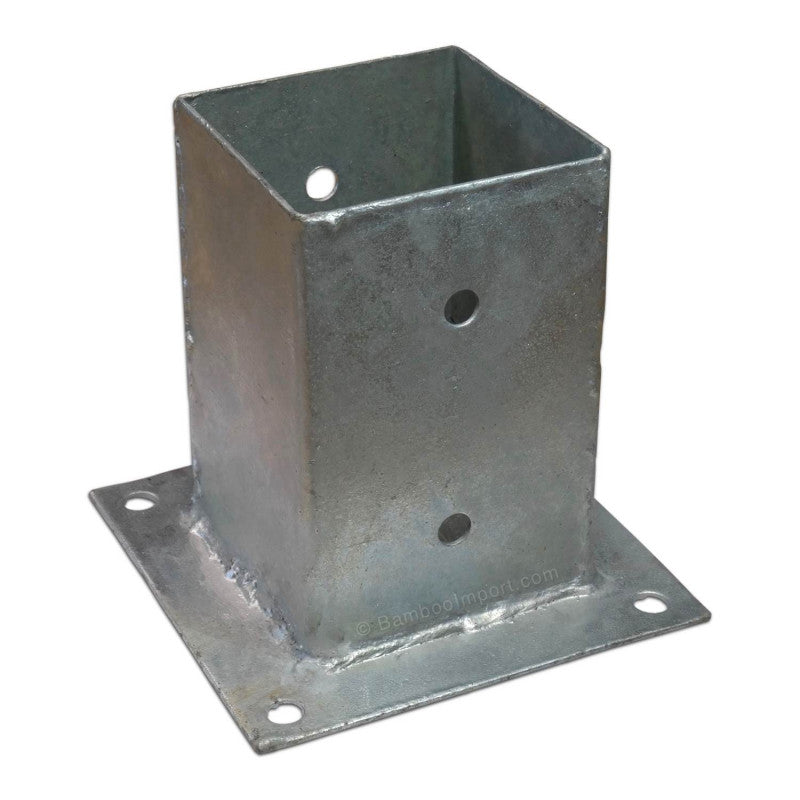 Post Base Plate Hot Dip Galvanized 91 x 91 mm Moobba UK Based Bamboo Supplier