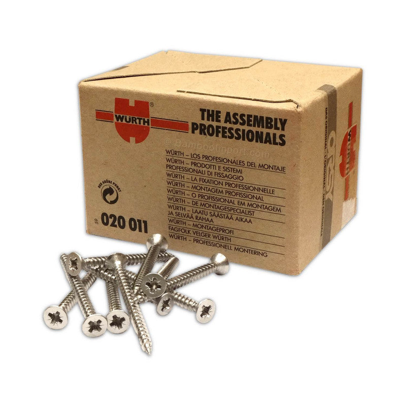 Stainless Steel Screws with Countersunk Cross Head 4 x 50 mm - 100 pcs