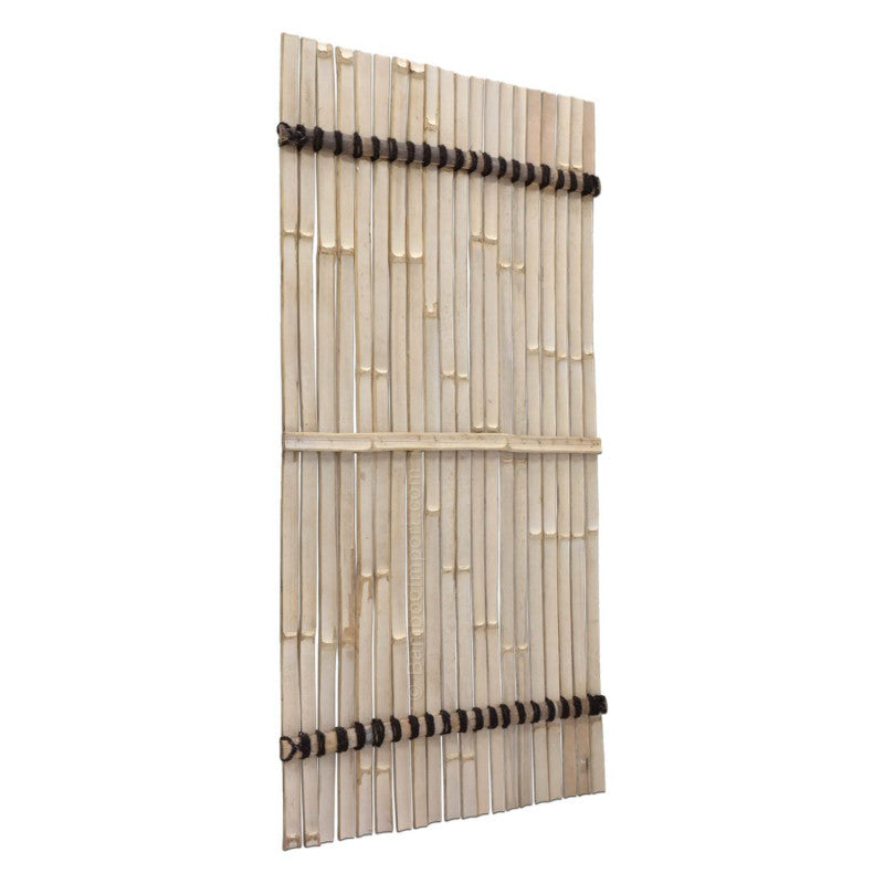 Black Bamboo Slat Fence Panel