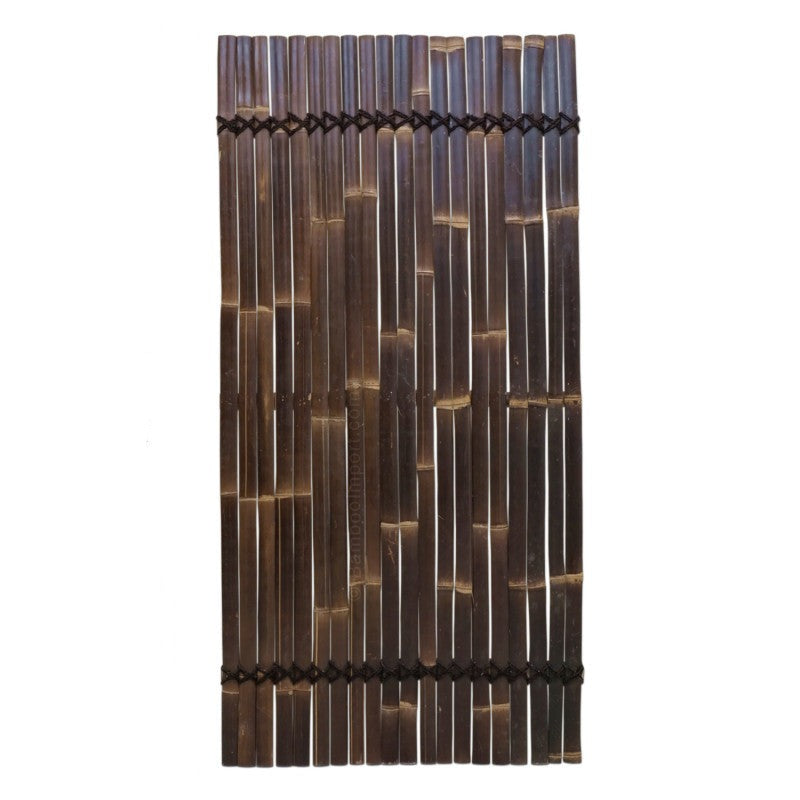 Black Bamboo Slat Fence Panel