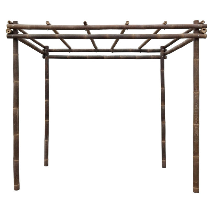 Dark Java Bamboo Pergola 2m x 3m + 1L Black Bamboo Renovator