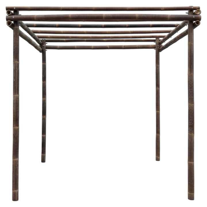 Dark Java Bamboo Pergola 3m x 3m + 1L Black Bamboo Renovator