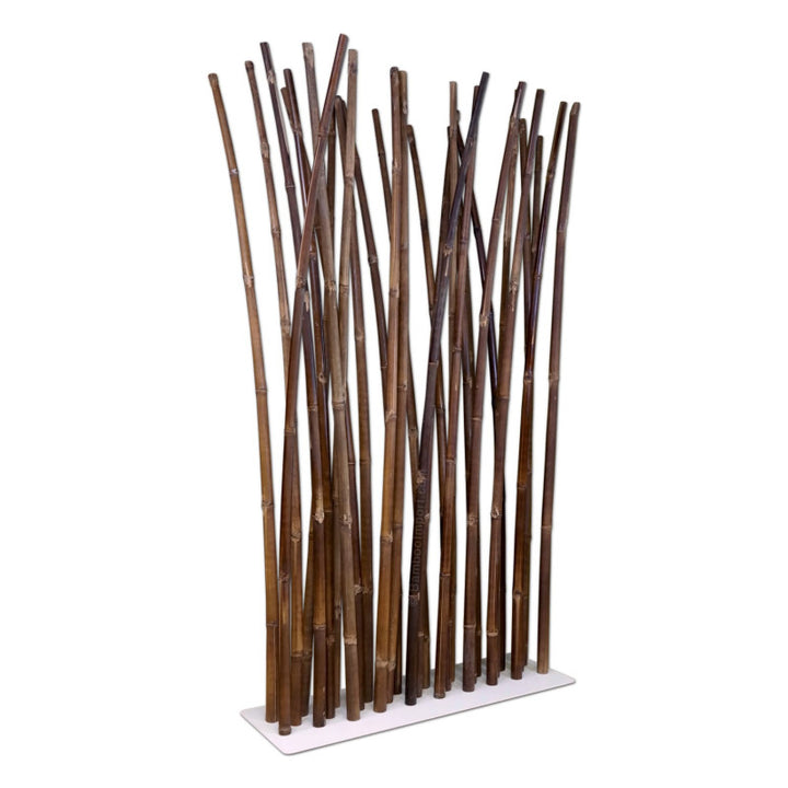 Black Bamboo Room Divider on White Base Plate 100 x 200 cm